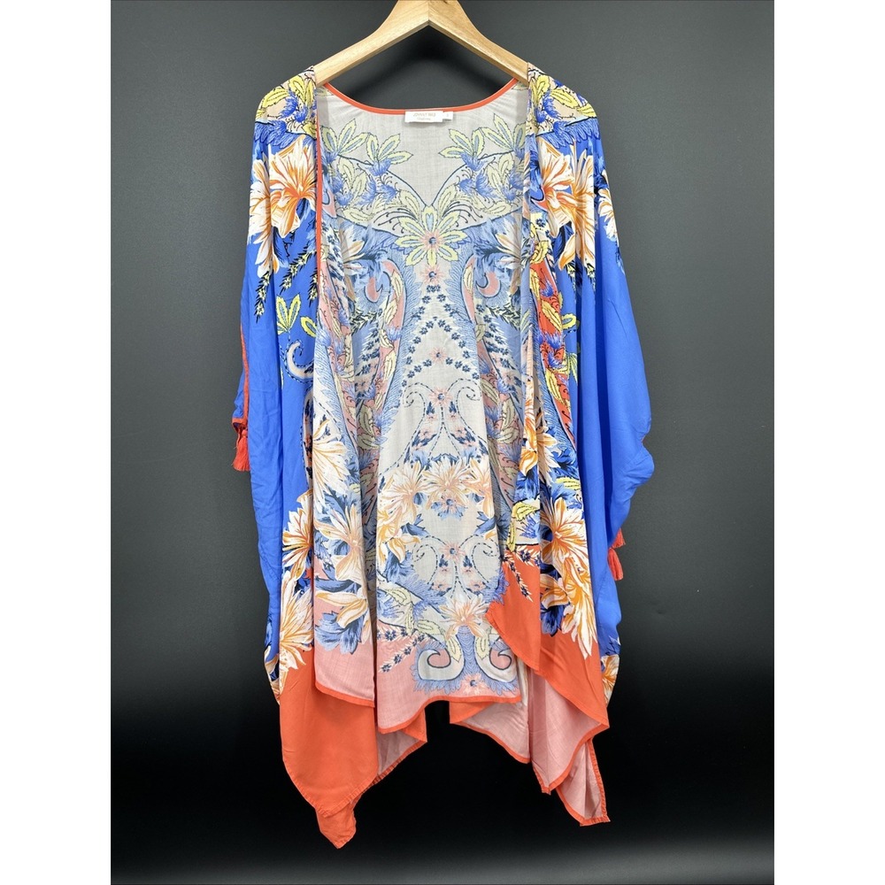 Johhny Was Kahlo Short Kimono Floral Print Kimono Cover Up Robe Multi Size Small